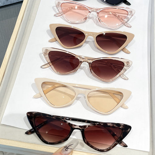 Overseas Triangle Cat-Eye Women ins Influencer Western Street Snap Glasses Trendy Retro Small-Frame Fashionable Sunglasses