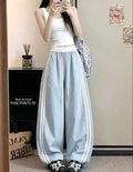 Summer Casual Slimming High Waist Striped Loose Wide Leg Pants