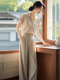 Summer Professional Fashion Shirt + Pants 2-Piece Set