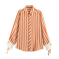 Office Versatile Striped Loose Shirt