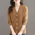 Women's Fall-Winter Fashion Knit Wool Loose Sweater + Cardigan + Jacket 2026 - Green