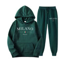 Fashion Plus Size Lined Printed Letter Print Hoodie Set