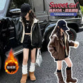 Girls' Premium Hooded Leather Jacket