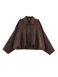 Women's Spring Fashion Batwing Sleeve Top 2026 | Casual Blouse - Green Jacket