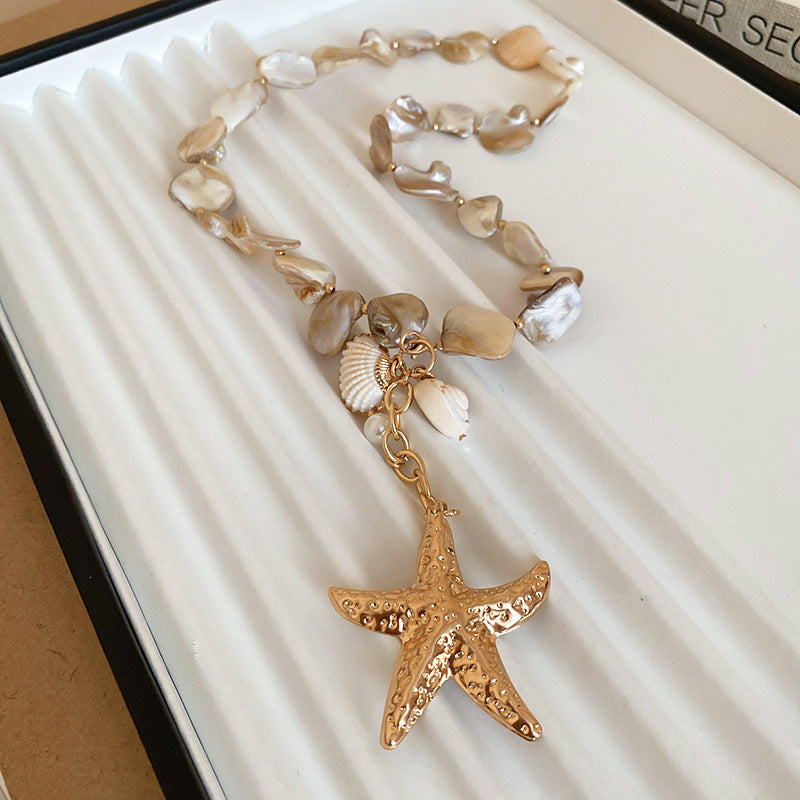 Beach Shell Glass Bead Double-Layer Necklace - view 7