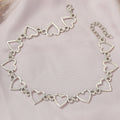 EU/US Import Accessory Versatile Geometric Bracelet Fashionable Simple Heart-Shaped Cutout Temple Chain Personality Necklace Set