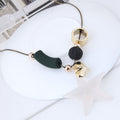 Western Fashionable Clean Matte Clear Five-Point Star Personality Long Style Necklace Geometric Heart Sweater Chain N5227