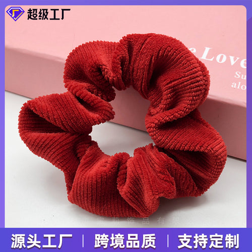 Custom Large Cord Hair Tie Overseas Round Knit Women Fall Snake Solid Retro Corduroy Large Cord Hair Tie