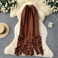 French Hollow Polka Dot Fringe A-Line Mid-Length Skirt