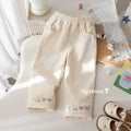 Girls' Cartoon Embroidered Casual Pants - Spring/Fall