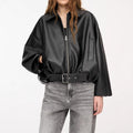 Women's Fall-Winter Retro Casual Lapel Collar Loose Jacket 2026 - Black