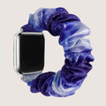 For apple iwatch Tie-Dye Rainbow Satin Large Cord Hair Tie Watch Band Stretch Apple Band Wholesale Custom