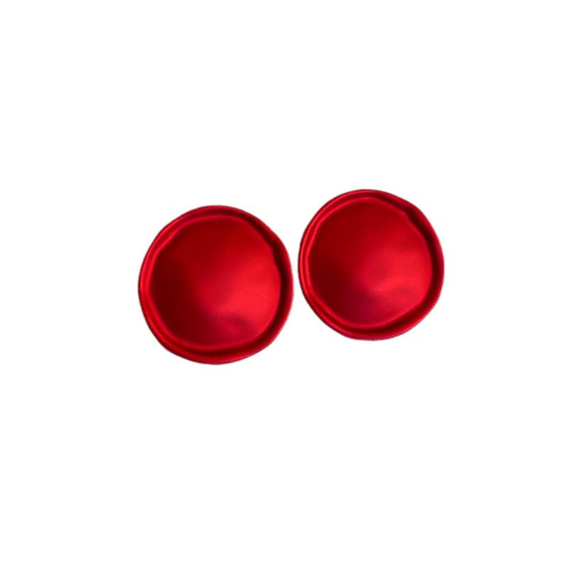 Red Square Flower Tassel Earrings - view 5