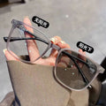 Anti-Blue-Light Photochromic Glasses Women Student Style Overseas Influencer Big Frame Prescription With Rx Trendy Bare Face Men Prescription Glasses