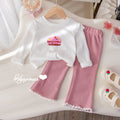 Girls' Printed Tee and Lace Pants 2-Piece Set