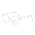 Auto Light-Feel Gray Photochromic Progressive Reading Glasses Distance-Near Dual Progress Anti-Blue Round Metal Leg Elderly Glasses