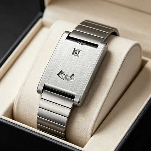Overseas Hot Sale Square Piece Watch Men Light Luxury High-End Personality Niche Digital Display Waterproof Steel Band Quartz Watch Women Factory