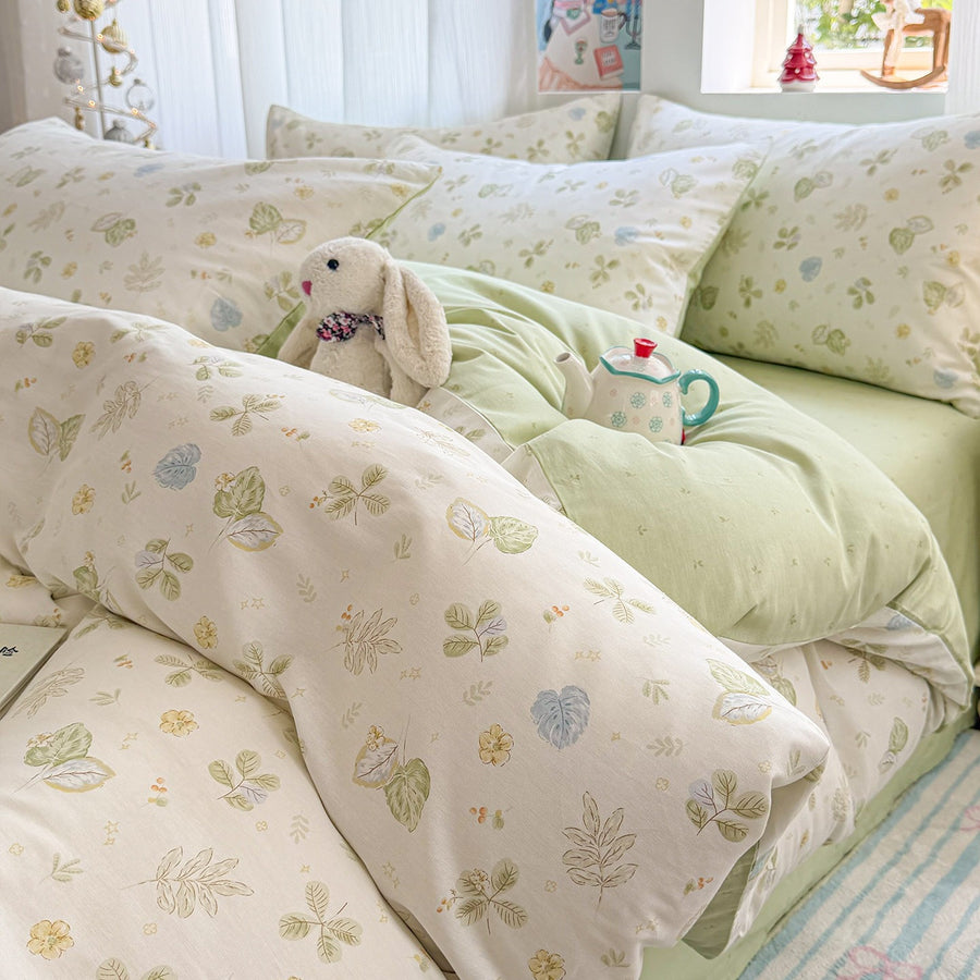 Wind Grain Whisper Floral Print Cotton 4-Piece Bedding Set - view 2