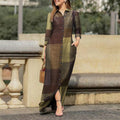 Women's Casual Lapel Collar Printed Floral Long Dress + Shirt + Skirt 2026 - Blue