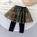 Girls' Faux Layered Tulle Skirt Pants - Fall