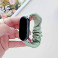 Fits Apple Xiaomi Band 9 / 8 Extreme Narrow Fashionable Style Wrist Strap Simple Solid Glossy Light Silk Hair Tie Stretch Band