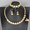 Overseas Jewelry Dubai Breeze Champagne Gem Rhinestone 4-Piece Set Elegant Huawei Precious Gown Banquet Exquisite Set