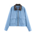 Women's Fall Casual Fashion Patchwork Jacket 2026 | Trendy Jacket - Lotus Pink