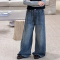Girls' Back Button Wide-Leg Jeans