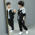 Boys' Letter Print Sports Zipper Set