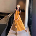 Women's Vacation Relaxed Loose Dress + Camisole + Skirt + Long Skirt 2026 - Yellow