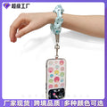 In Stock Satin Large Scrunchie Hand Machine Hand Wrist Hanging Cord Anti-Loss Hand Machine Hanging Cord Key String Multi-Use Short Keychain