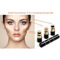 Mini 3-in-1 Makeup Brush & Sponge Set - Foundation, Powder & Blending