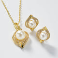 New Overseas Fashionable Inlaid Pearl Multi Style Creative Fresh Simple Necklace 2-Piece Set Overseas Pro Supply