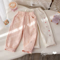 Girls' Bunny Embroidery Harem Pants