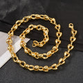 Simple Street 3D Heart Cuban Chain Cutout Heart Spliced Unique Design Detail Necklace Bracelet Set Band Clasp Set