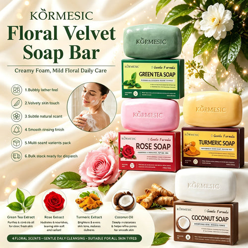 跨境外贸KORMESIC玫瑰皂soap彩盒深层清洁护理温和厂家现货批发