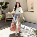 Women's Bohemian Ethnic Tie-Front Skirt + Top 2-Piece Set 2026 - As Pictured