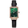 2026 New Fashionable Square Piece Watch Live Womens Watch Retro Influencer Fashionable Small Green Watch Malachite Green Dial Watch