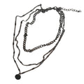 Western Retro Bronze Ba Magic Chain Multi-Layer Asymmetric Round Lens Necklace Fashionable Layered Beige Bead Circle Pendant Necklace