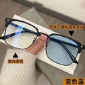 New Blue-Light Glasses Men Retro Half-Rim Browline Glasses Frame With Rx Photochromic Finish Item Prescription Sunglasses