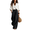 Casual Fashion Batwing Sleeve Wide Leg Pants + Top Set