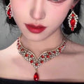 Byzantine King Royal Banquet Color Gem Jewelry Set Light Luxury Artistic Choker Noble Imperial Breeze Retro Necklace Women