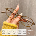 Korean Style Artsy Oval Round F9510ZM Book Nerd Frame Fashionable Cat-Eye Glasses Frame Women Cinnabar Sun Glasses Wholesale