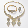 Dubai Gold Overseas 18K Gold Bride Knot Wedding Necklace Earrings Set Ring Bracelet Set Huawei Beauty India Women Banquet Set