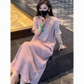 Cotton Linen Heavy Embroidery Long Dress, 4 Colors Available