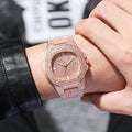 Western Hip-Hop Motif Fashionable Full Diamond Unisex Watch Square Large Gold Watch Fashionable Trendy Steel Band Quartz Watch