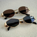 2 Pair Wear Oval Round Metal Small-Frame Women Sunglasses Premium Fashionable Street Snap Sunshade Glasses Match Trendy Sunglasses