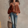 Vacation Slimming Puff Sleeve Off-Shoulder Loose Shirt + Camisole