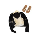 Women's Summer Unique Designer Knit Sun-Protection Lightweight Loose Cropped Cardigan - Black