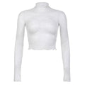 Women's French Luxury Lace Sheer Long Sleeve Top